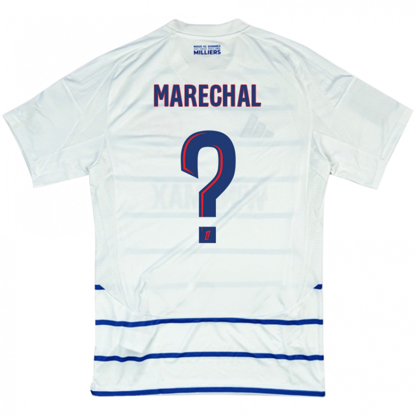 Femme Maillot Max Marechal #0 Blanc Bleu Tenues Extérieur 2024/25 T-Shirt Suisse