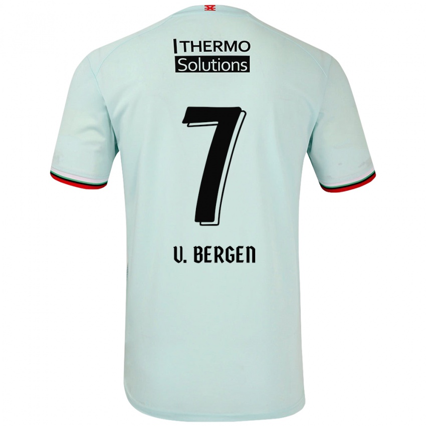 Damen Mitchell Van Bergen #7 Hellgrün Auswärtstrikot Trikot 2024/25 T-Shirt Schweiz