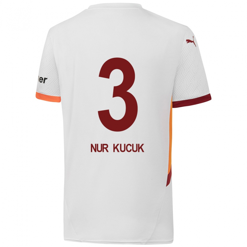 Damen Rabia Nur Küçük #3 Weiß Gelb Rot Auswärtstrikot Trikot 2024/25 T-Shirt Schweiz