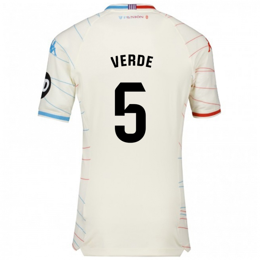 Femme Maillot Adrián Verde #5 Blanc Rouge Bleu Tenues Extérieur 2024/25 T-Shirt Suisse