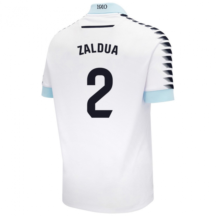 Damen Joseba Zaldua #2 Weiß Blau Auswärtstrikot Trikot 2024/25 T-Shirt Schweiz