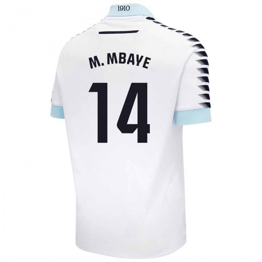 Damen Momo Mbaye #14 Weiß Blau Auswärtstrikot Trikot 2024/25 T-Shirt Schweiz