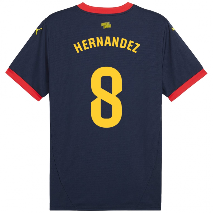 Femme Maillot Sofia Hernández #8 Bleu Marine Rouge Tenues Extérieur 2024/25 T-Shirt Suisse