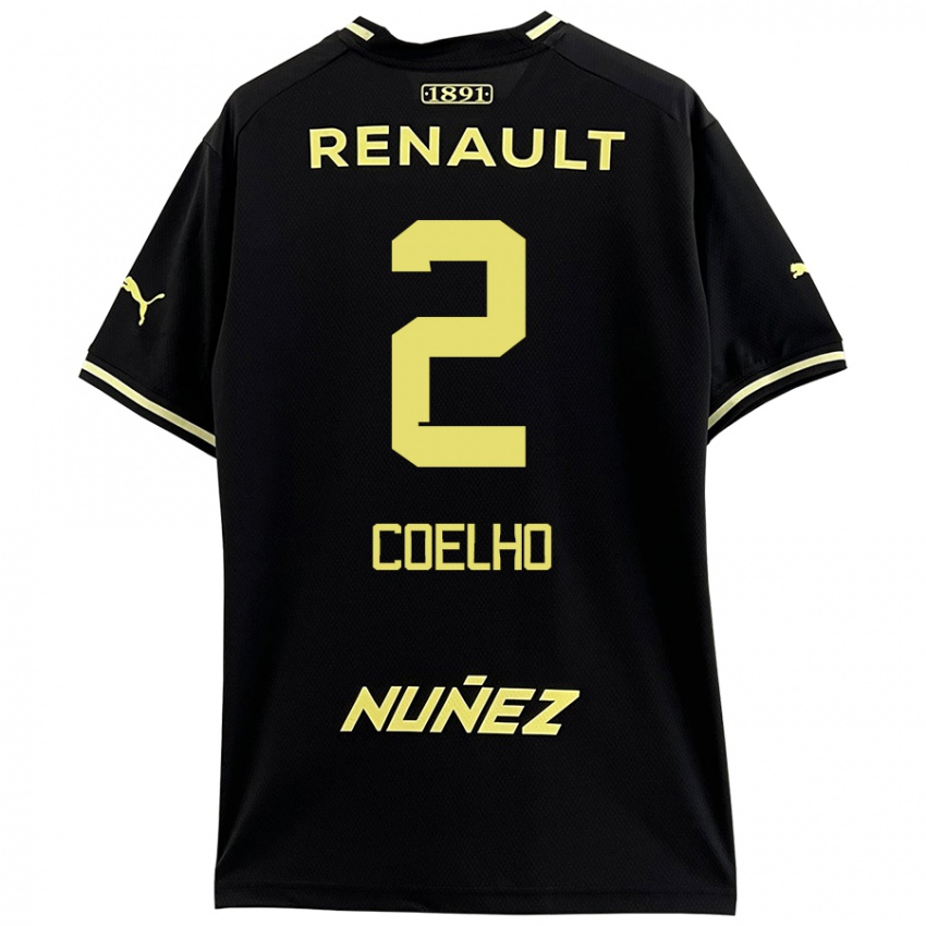 Femme Maillot Léo Coelho #2 Noir Jaune Tenues Extérieur 2024/25 T-Shirt Suisse