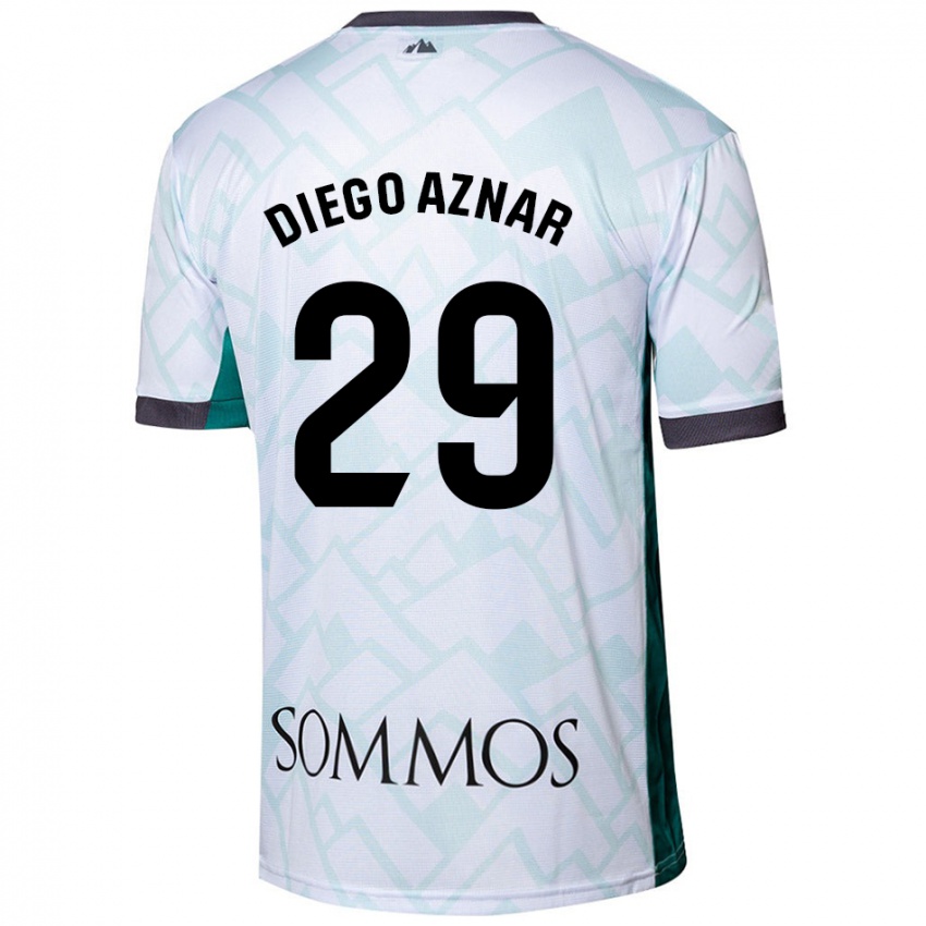 Damen Diego Aznar #29 Weiß Grün Auswärtstrikot Trikot 2024/25 T-Shirt Schweiz