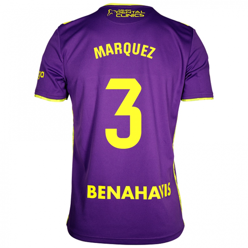 Femme Maillot David Márquez #3 Violet Jaune Tenues Extérieur 2024/25 T-Shirt Suisse