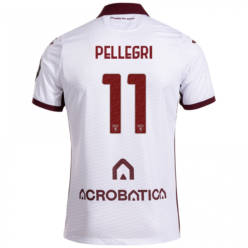 Femme Maillot Pietro Pellegri #11 Blanc Marron Tenues Extérieur 2024/25 T-Shirt Suisse