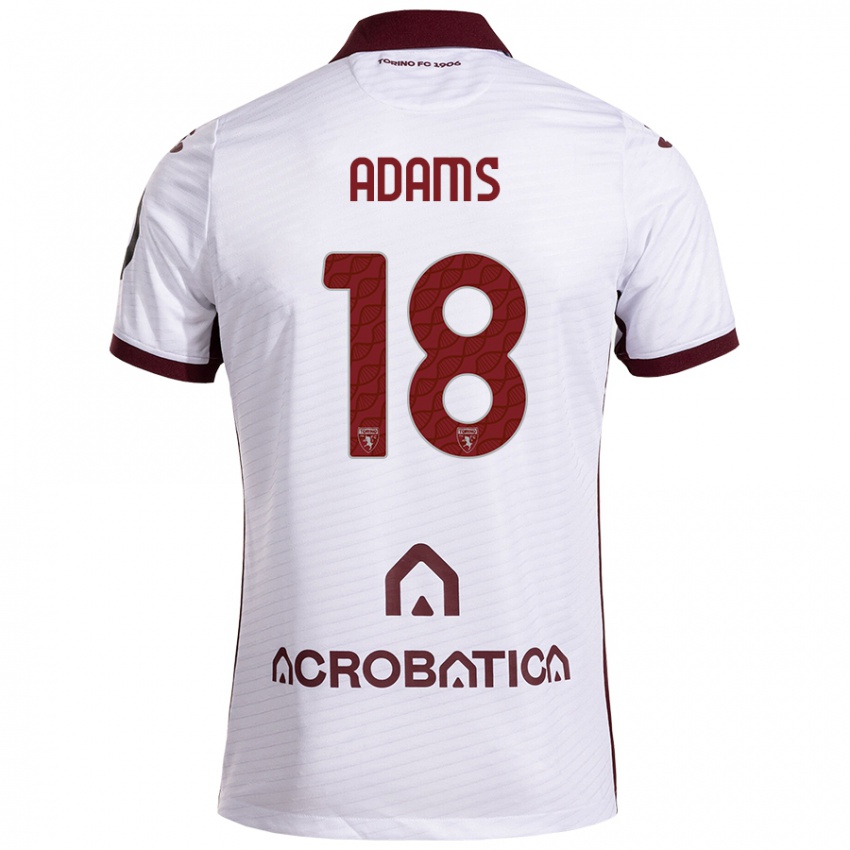 Femme Maillot Che Adams #18 Blanc Marron Tenues Extérieur 2024/25 T-Shirt Suisse