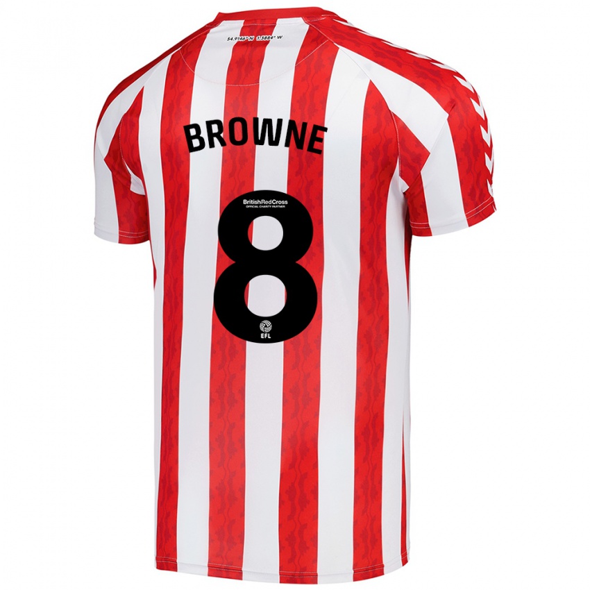 Enfant Maillot Alan Browne #8 Rouge Blanc Tenues Domicile 2024/25 T-Shirt Suisse