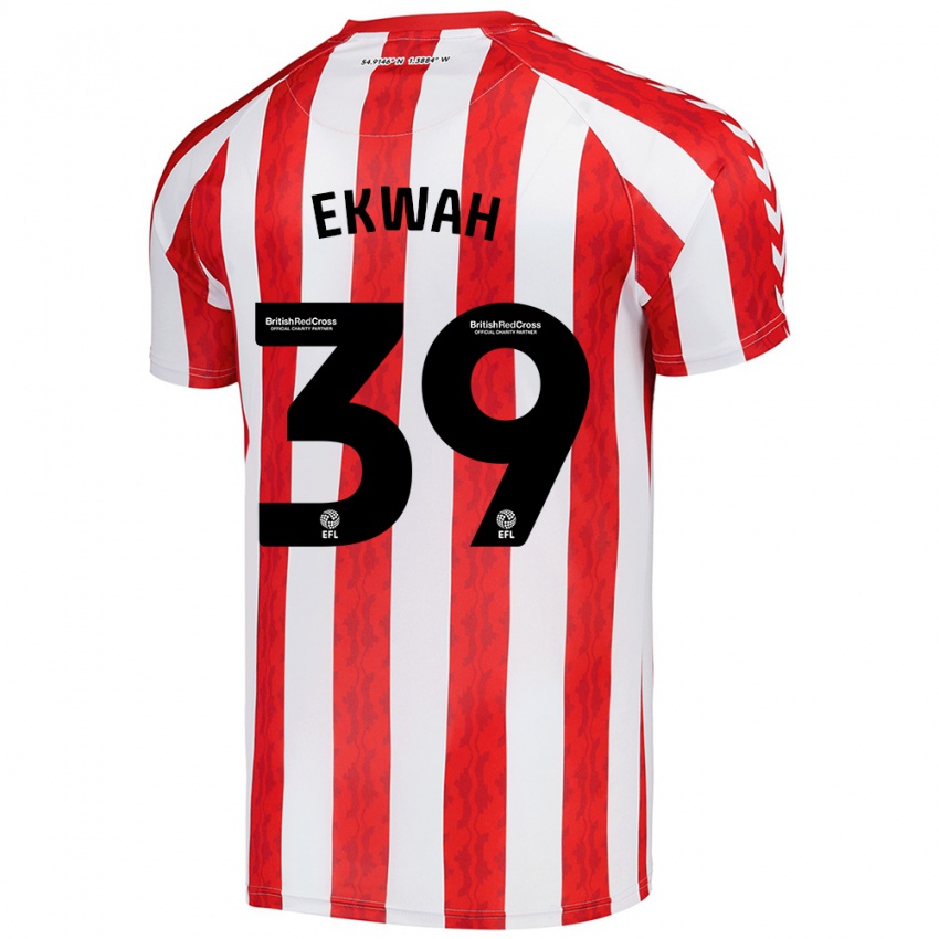 Enfant Maillot Pierre Ekwah #39 Rouge Blanc Tenues Domicile 2024/25 T-Shirt Suisse