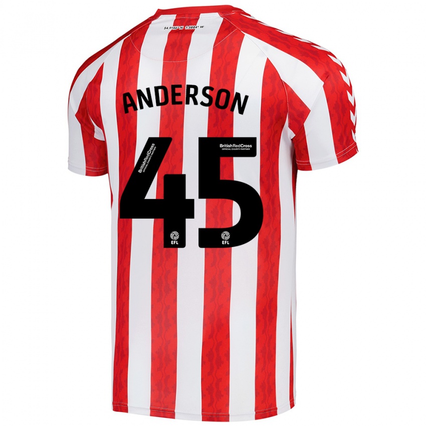 Enfant Maillot Joe Anderson #45 Rouge Blanc Tenues Domicile 2024/25 T-Shirt Suisse