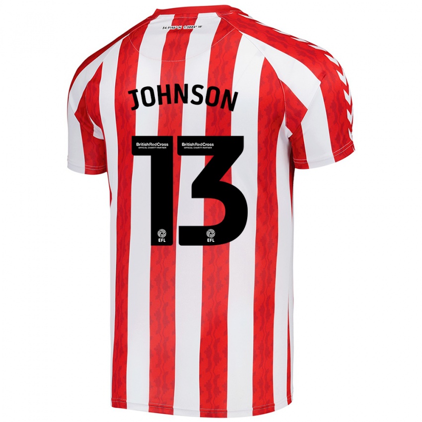 Enfant Maillot Zak Johnson #13 Rouge Blanc Tenues Domicile 2024/25 T-Shirt Suisse