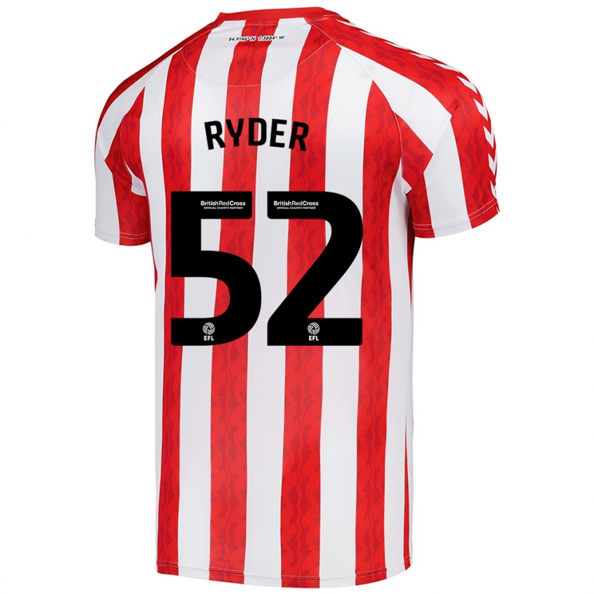 Enfant Maillot Joe Ryder #52 Rouge Blanc Tenues Domicile 2024/25 T-Shirt Suisse