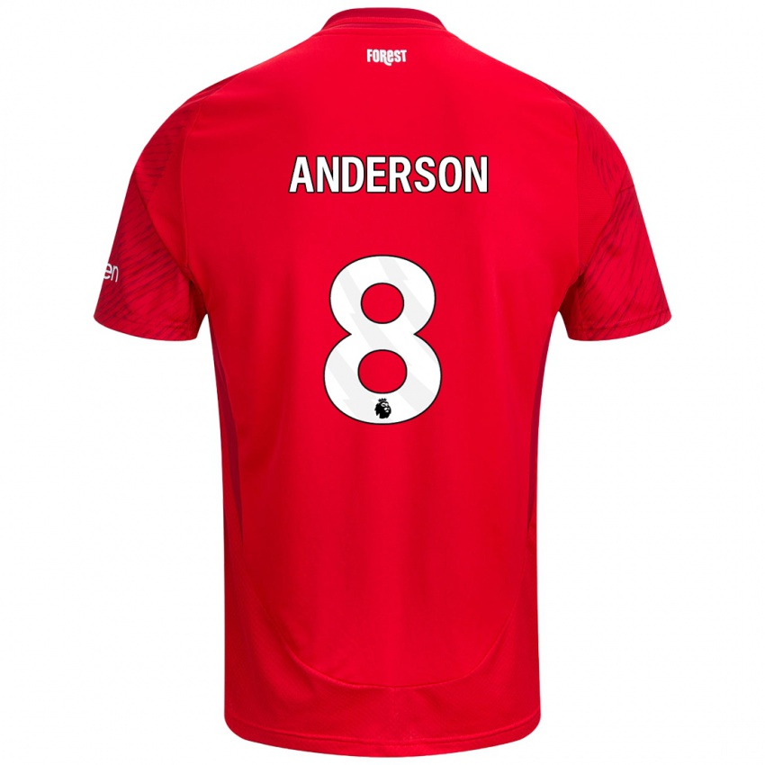 Kinder Elliot Anderson #8 Rot Weiß Heimtrikot Trikot 2024/25 T-Shirt Schweiz