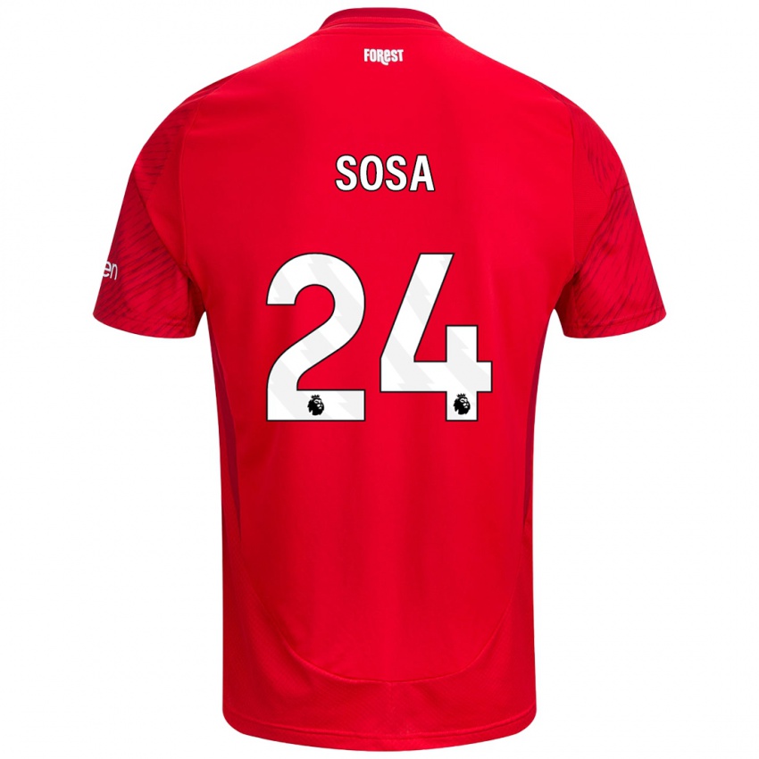 Kinder Ramón Sosa #24 Rot Weiß Heimtrikot Trikot 2024/25 T-Shirt Schweiz