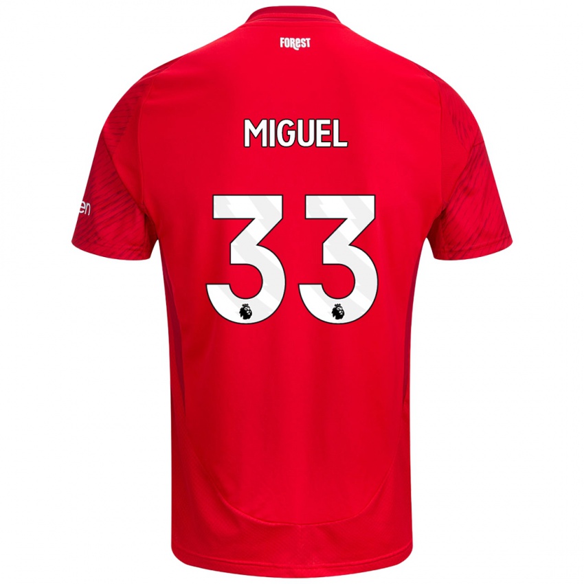 Kinder Carlos Miguel #33 Rot Weiß Heimtrikot Trikot 2024/25 T-Shirt Schweiz