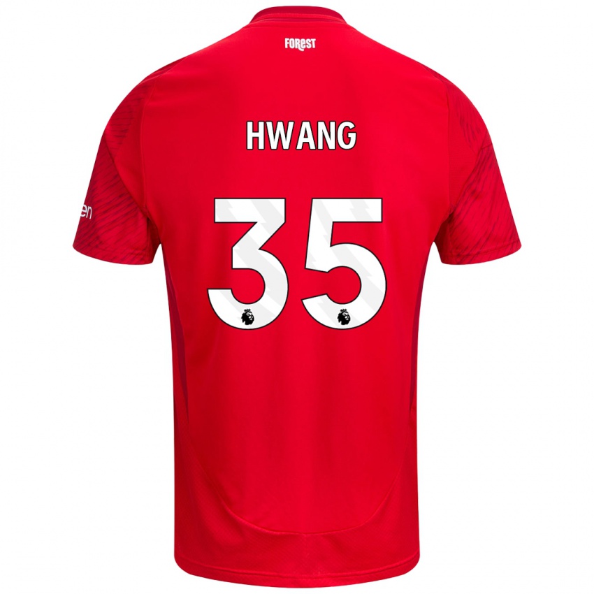 Kinder Ui-Jo Hwang #35 Rot Weiß Heimtrikot Trikot 2024/25 T-Shirt Schweiz