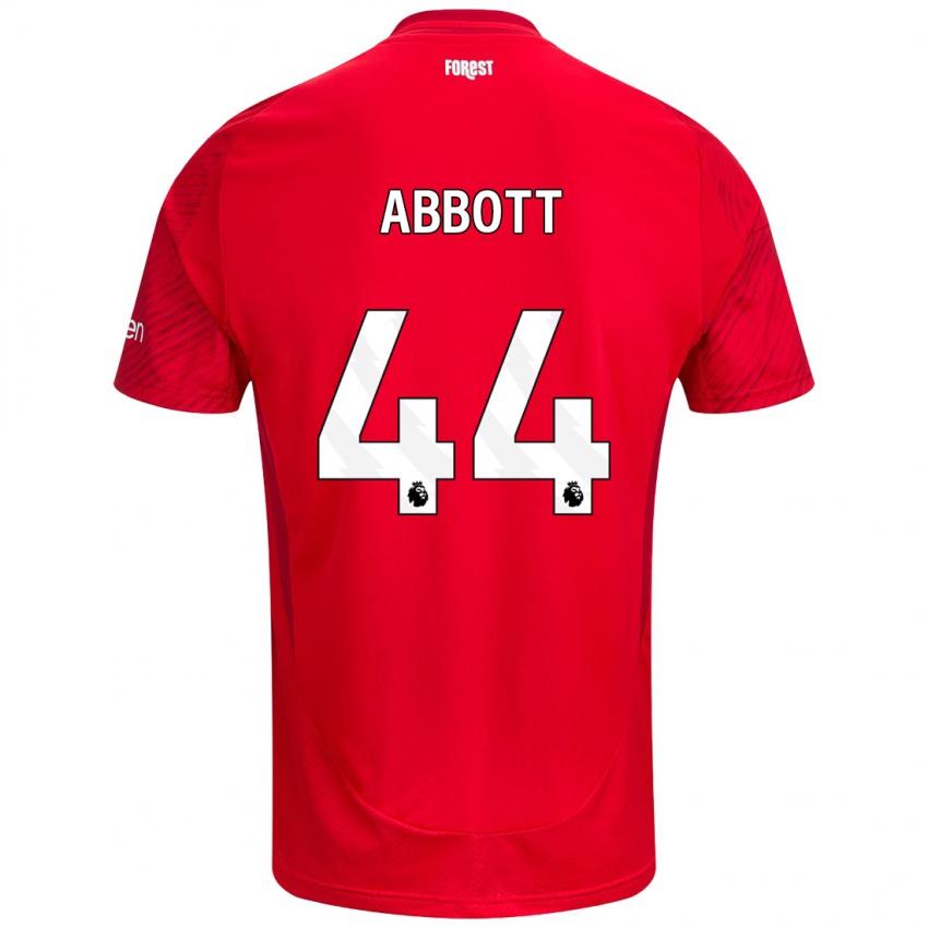 Kinder Zach Abbott #44 Rot Weiß Heimtrikot Trikot 2024/25 T-Shirt Schweiz