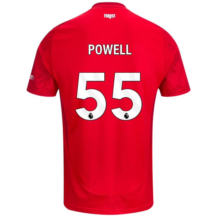 Kinder Josh Powell #55 Rot Weiß Heimtrikot Trikot 2024/25 T-Shirt Schweiz