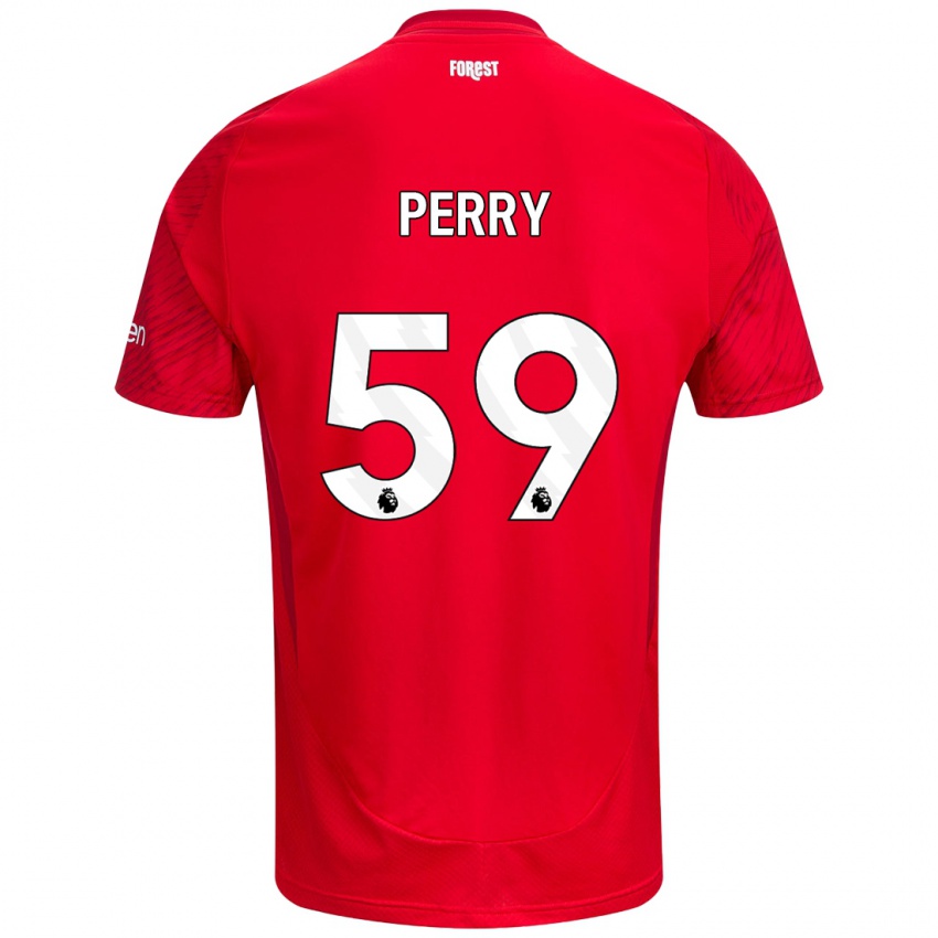 Kinder Ben Perry #59 Rot Weiß Heimtrikot Trikot 2024/25 T-Shirt Schweiz