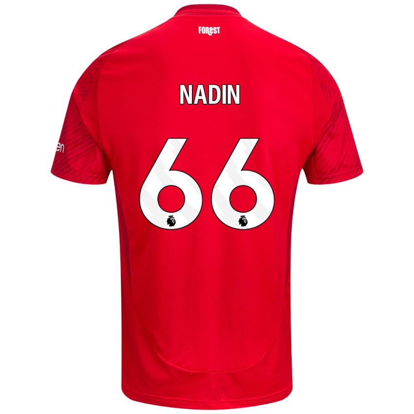 Kinder Jack Nadin #66 Rot Weiß Heimtrikot Trikot 2024/25 T-Shirt Schweiz