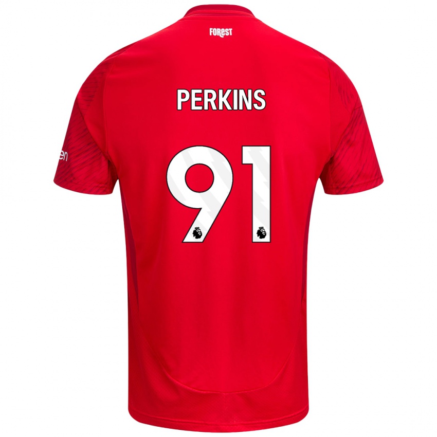 Kinder Jack Perkins #91 Rot Weiß Heimtrikot Trikot 2024/25 T-Shirt Schweiz