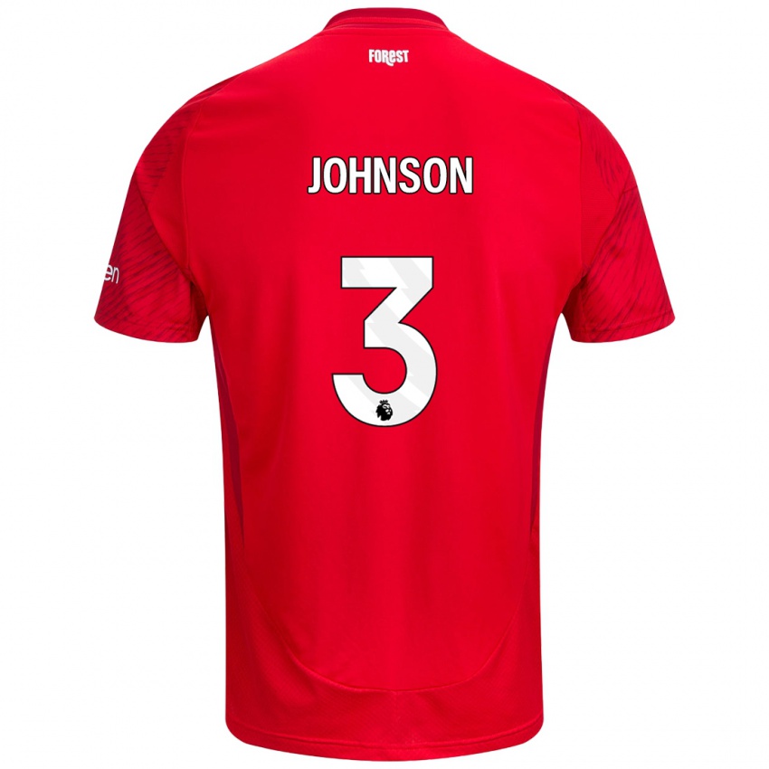 Kinder Nat Johnson #3 Rot Weiß Heimtrikot Trikot 2024/25 T-Shirt Schweiz