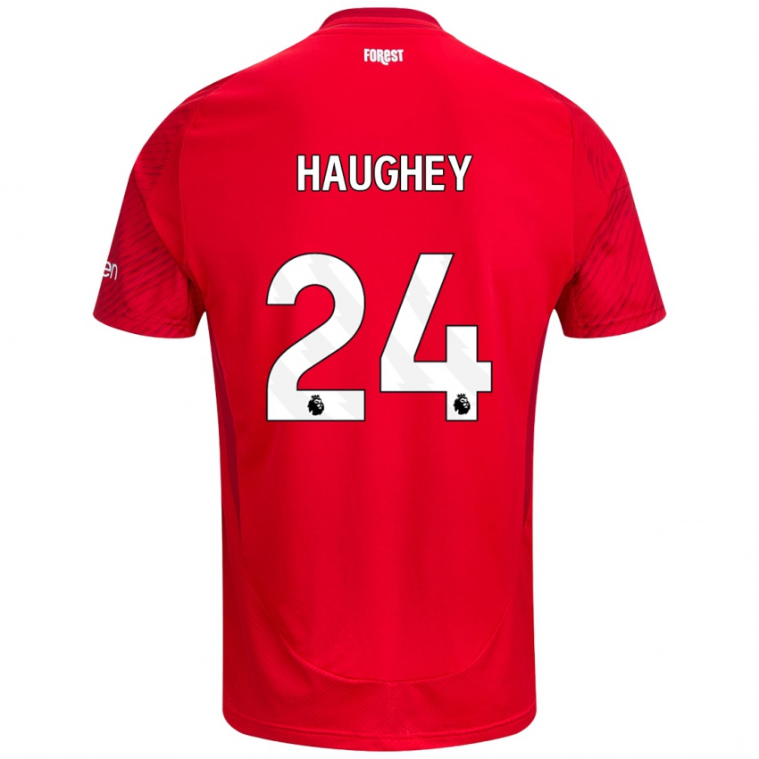 Kinder Ella Haughey #24 Rot Weiß Heimtrikot Trikot 2024/25 T-Shirt Schweiz