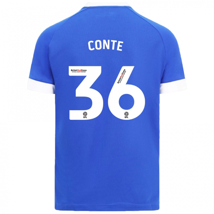 Kinder Raheem Conte #36 Himmelblau Heimtrikot Trikot 2024/25 T-Shirt Schweiz