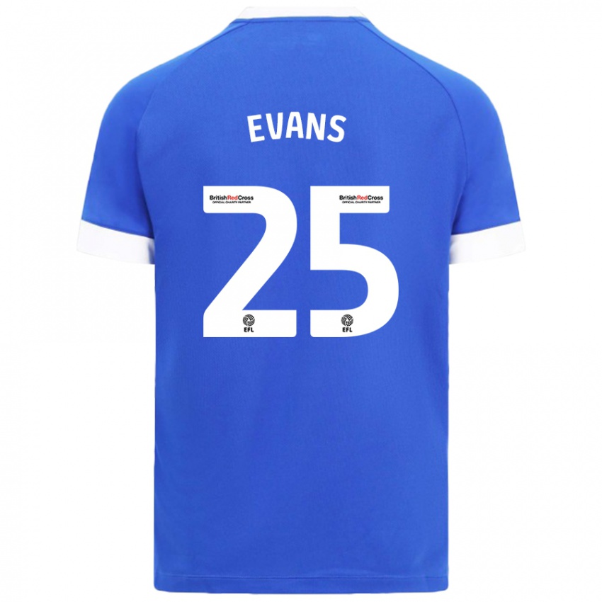 Kinder Kieron Evans #25 Himmelblau Heimtrikot Trikot 2024/25 T-Shirt Schweiz