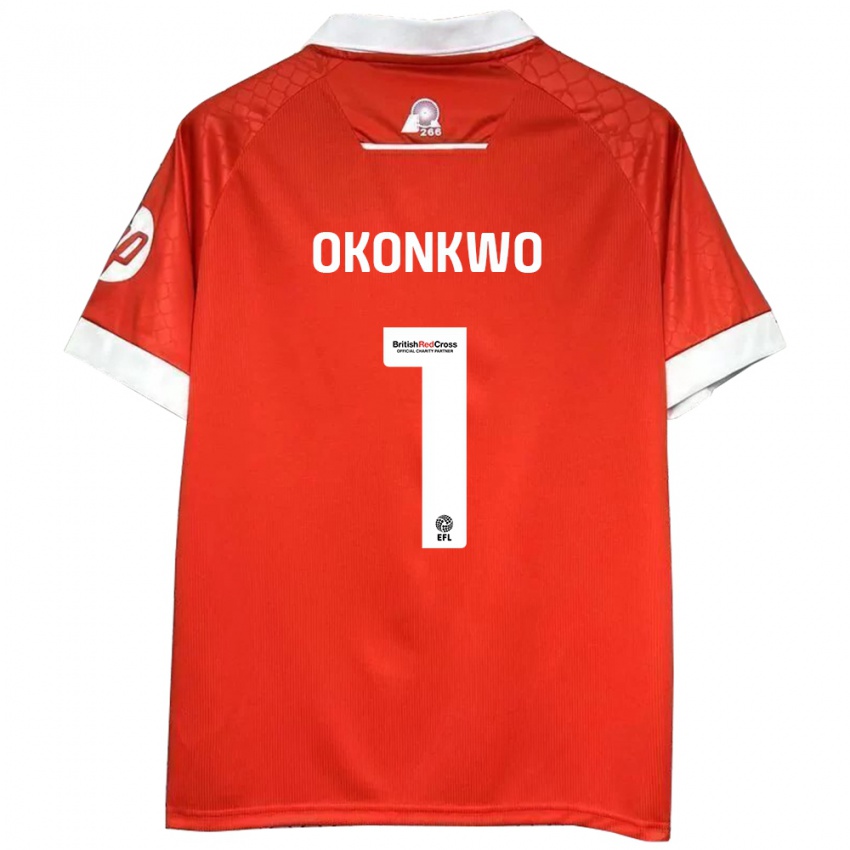 Kinder Arthur Okonkwo #1 Rot Weiß Heimtrikot Trikot 2024/25 T-Shirt Schweiz