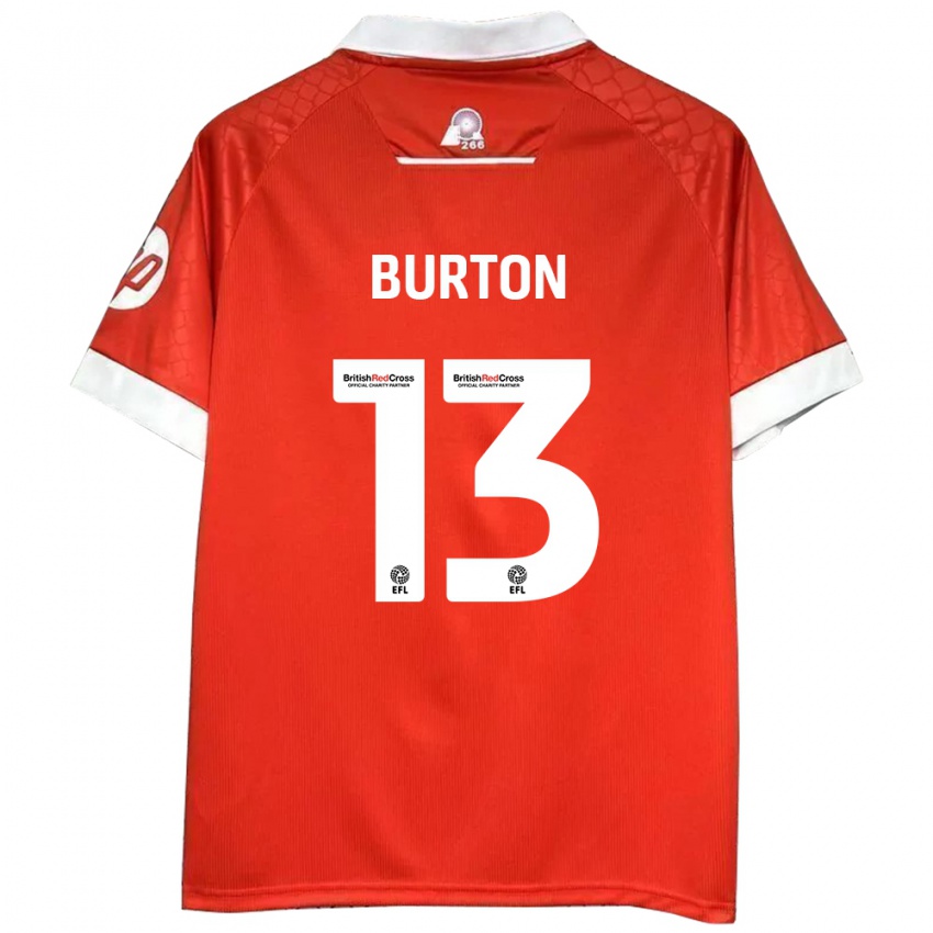 Kinder Callum Burton #13 Rot Weiß Heimtrikot Trikot 2024/25 T-Shirt Schweiz