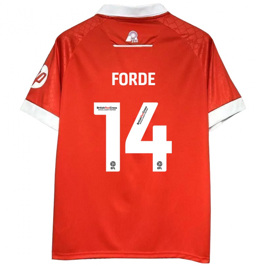 Kinder Anthony Forde #14 Rot Weiß Heimtrikot Trikot 2024/25 T-Shirt Schweiz