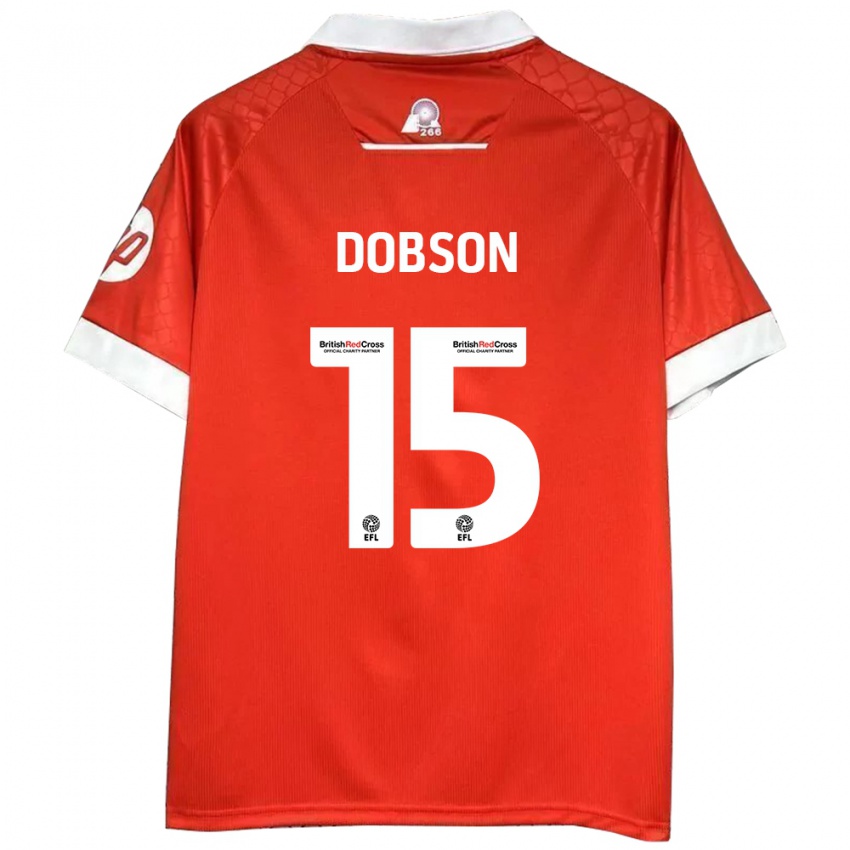 Kinder George Dobson #15 Rot Weiß Heimtrikot Trikot 2024/25 T-Shirt Schweiz