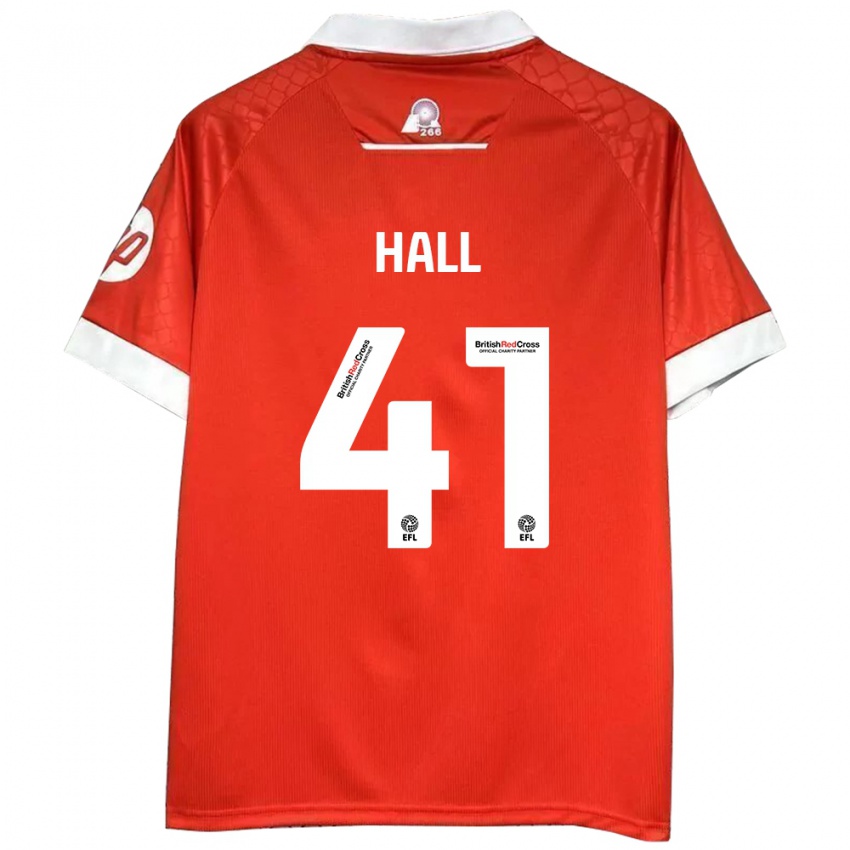 Kinder Liam Hall #41 Rot Weiß Heimtrikot Trikot 2024/25 T-Shirt Schweiz