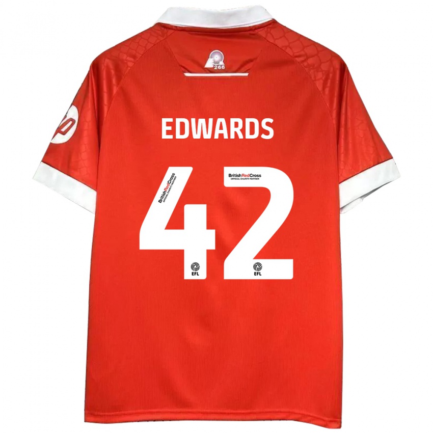 Kinder Callum Edwards #42 Rot Weiß Heimtrikot Trikot 2024/25 T-Shirt Schweiz