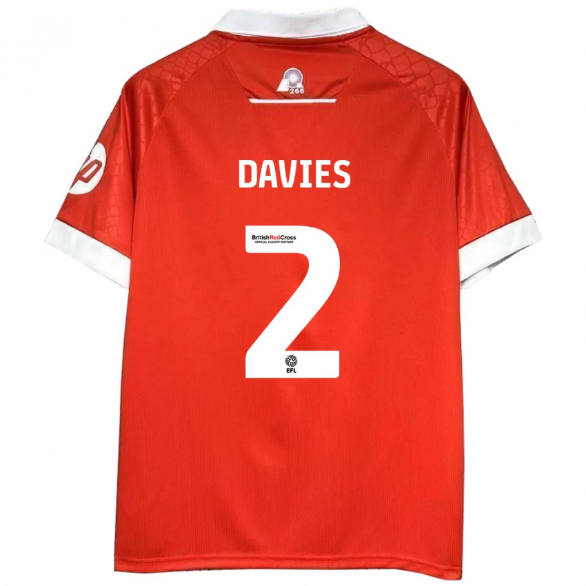 Kinder Phoebe Davies #2 Rot Weiß Heimtrikot Trikot 2024/25 T-Shirt Schweiz