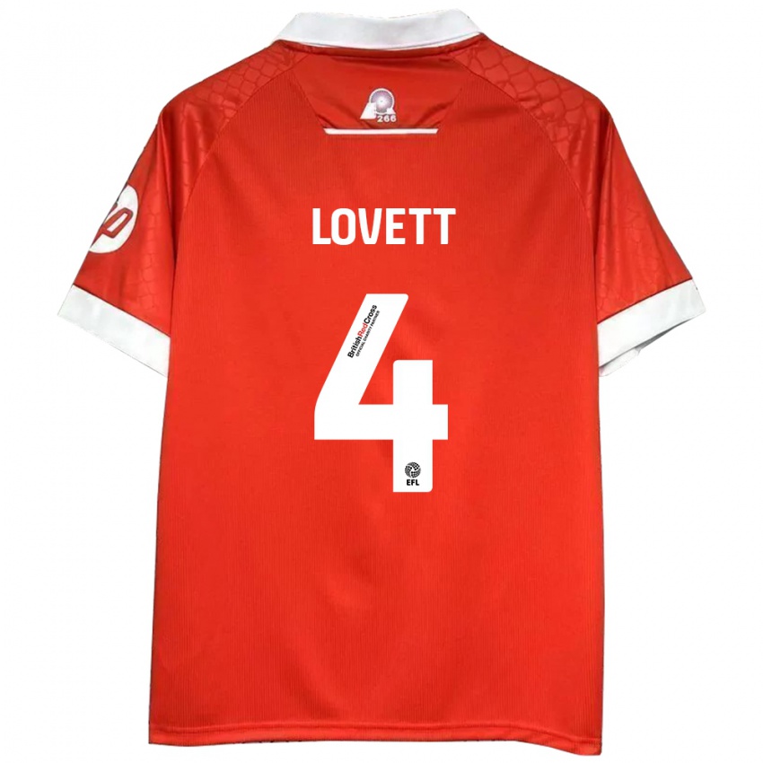 Kinder Erin Lovett #4 Rot Weiß Heimtrikot Trikot 2024/25 T-Shirt Schweiz