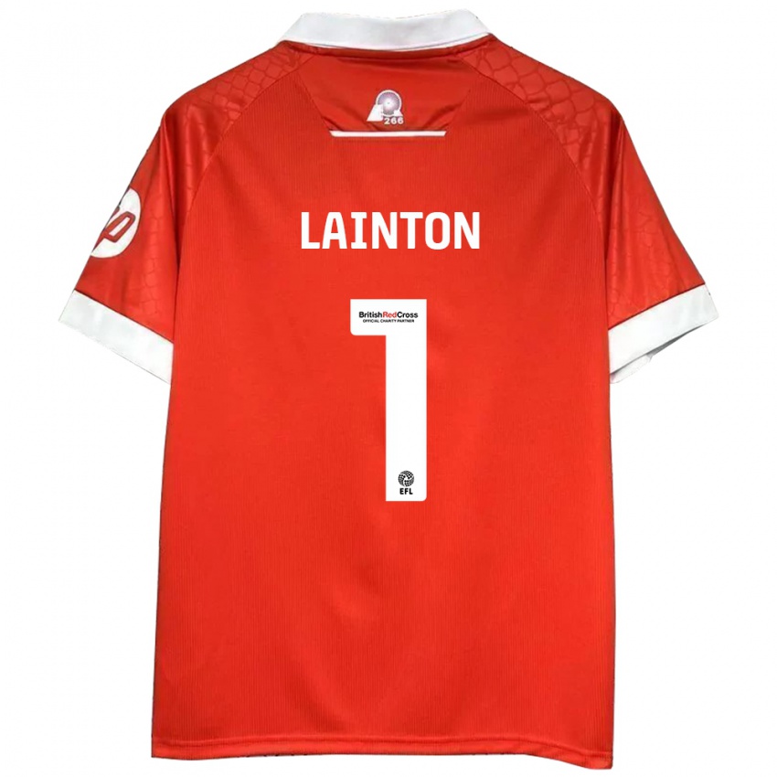 Kinder Rob Lainton #1 Rot Weiß Heimtrikot Trikot 2024/25 T-Shirt Schweiz