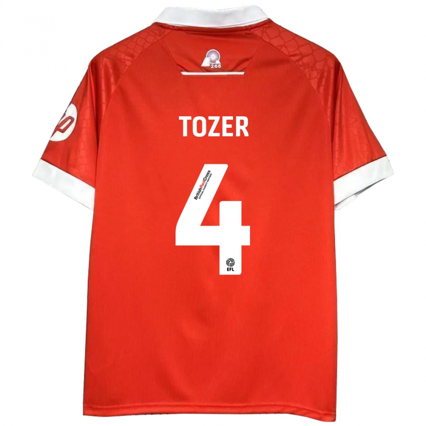 Kinder Ben Tozer #4 Rot Weiß Heimtrikot Trikot 2024/25 T-Shirt Schweiz