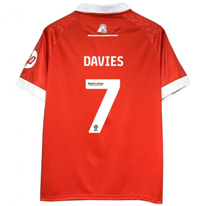 Kinder Jordan Davies #7 Rot Weiß Heimtrikot Trikot 2024/25 T-Shirt Schweiz