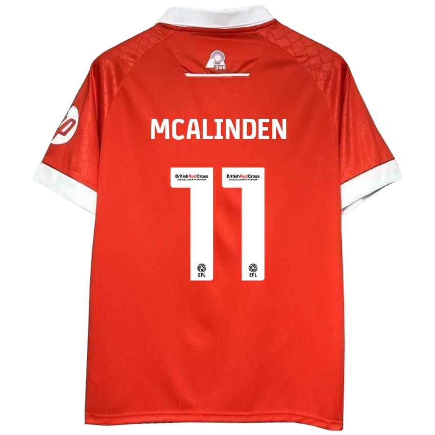 Kinder Liam Mcalinden #11 Rot Weiß Heimtrikot Trikot 2024/25 T-Shirt Schweiz