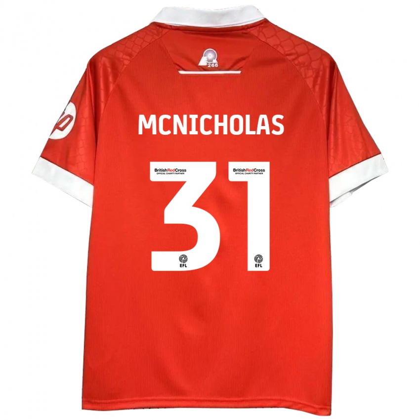 Kinder Luke Mcnicholas #31 Rot Weiß Heimtrikot Trikot 2024/25 T-Shirt Schweiz