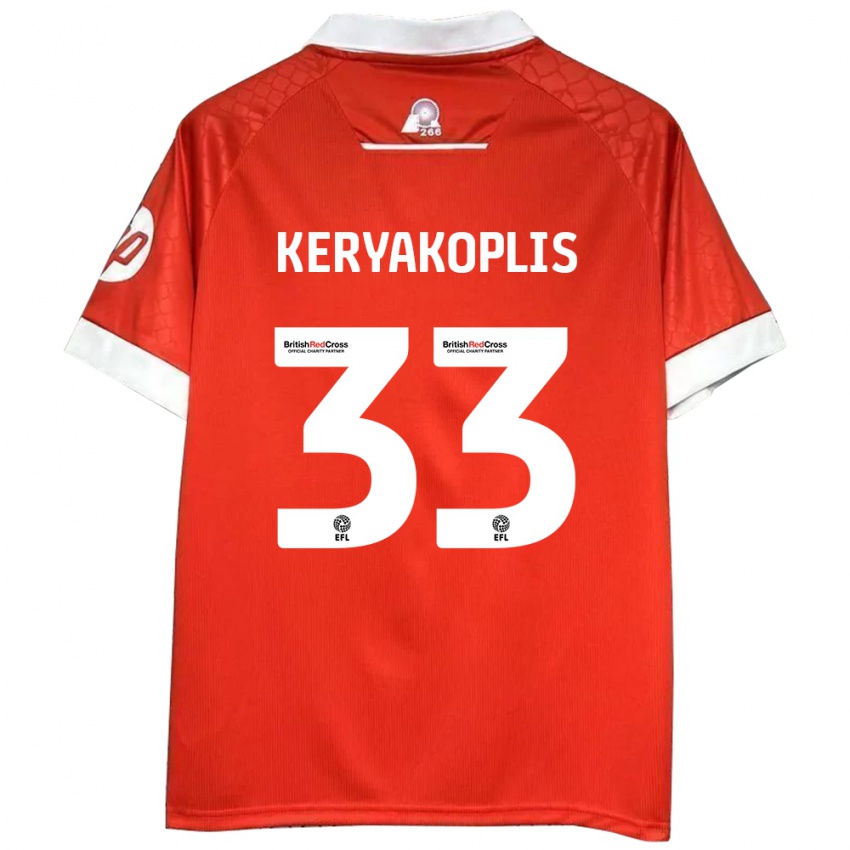 Kinder Hannah Keryakoplis #33 Rot Weiß Heimtrikot Trikot 2024/25 T-Shirt Schweiz