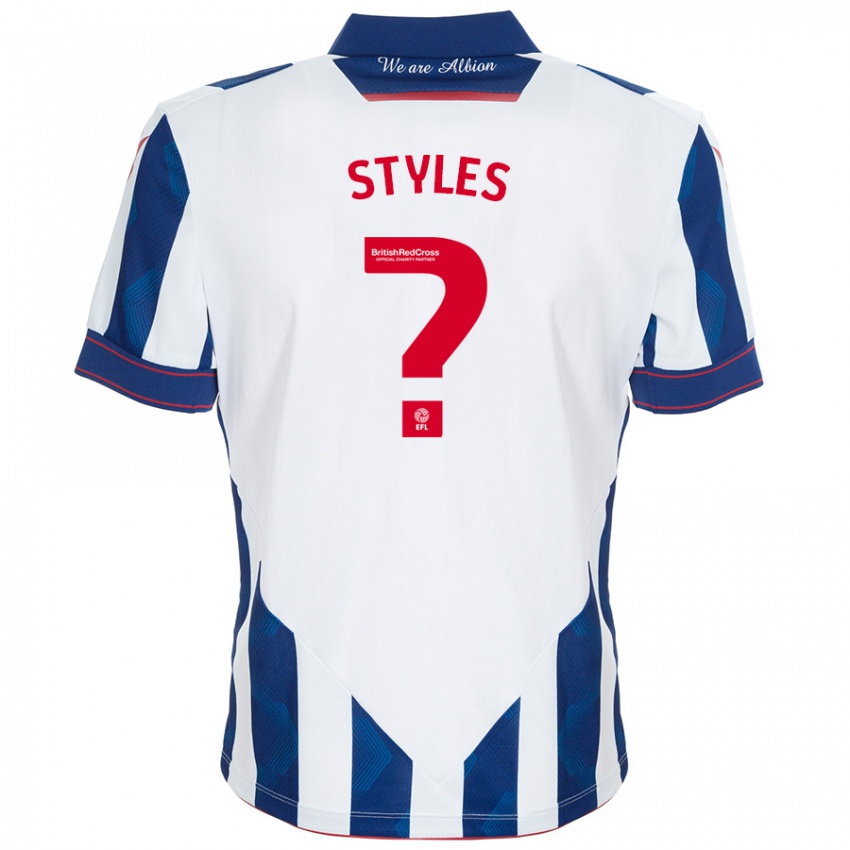 Enfant Maillot Callum Styles #0 Blanc Bleu Foncé Tenues Domicile 2024/25 T-Shirt Suisse