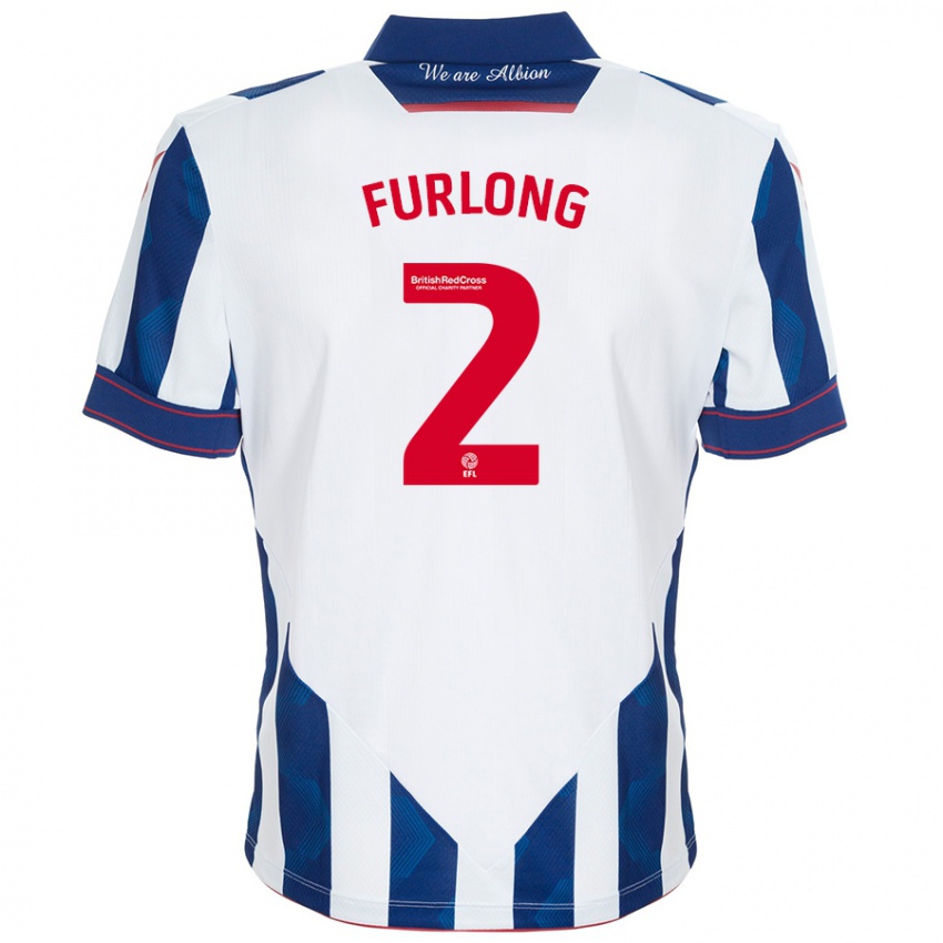 Kinder Darnell Furlong #2 Weiß Dunkelblau Heimtrikot Trikot 2024/25 T-Shirt Schweiz