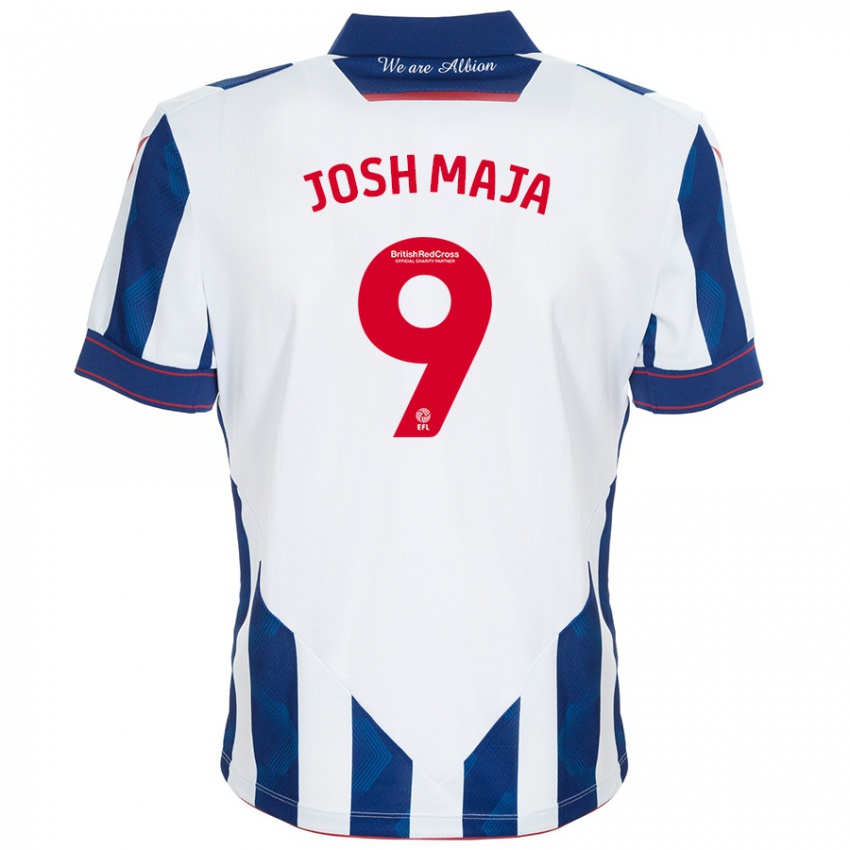 Kinder Josh Maja #9 Weiß Dunkelblau Heimtrikot Trikot 2024/25 T-Shirt Schweiz