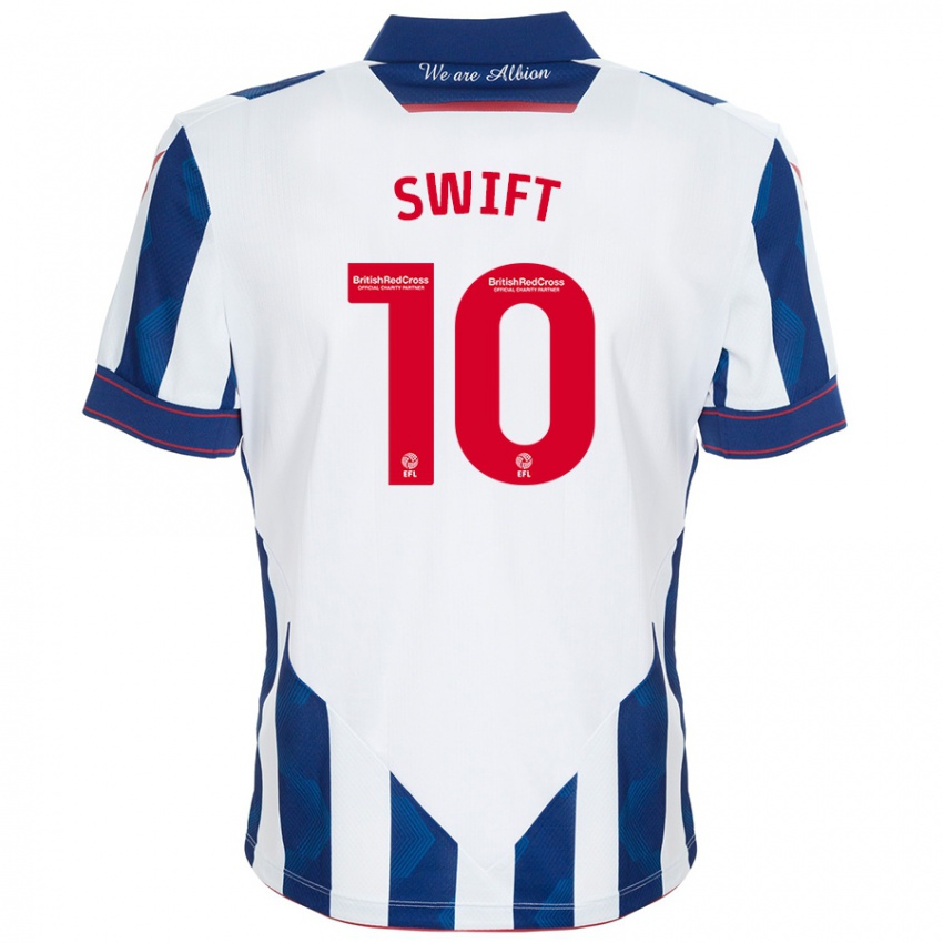 Kinder John Swift #10 Weiß Dunkelblau Heimtrikot Trikot 2024/25 T-Shirt Schweiz