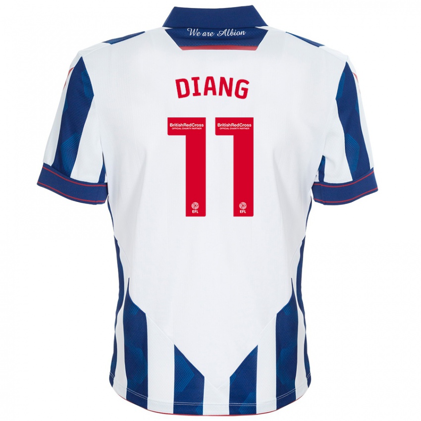 Kinder Grady Diangana #11 Weiß Dunkelblau Heimtrikot Trikot 2024/25 T-Shirt Schweiz