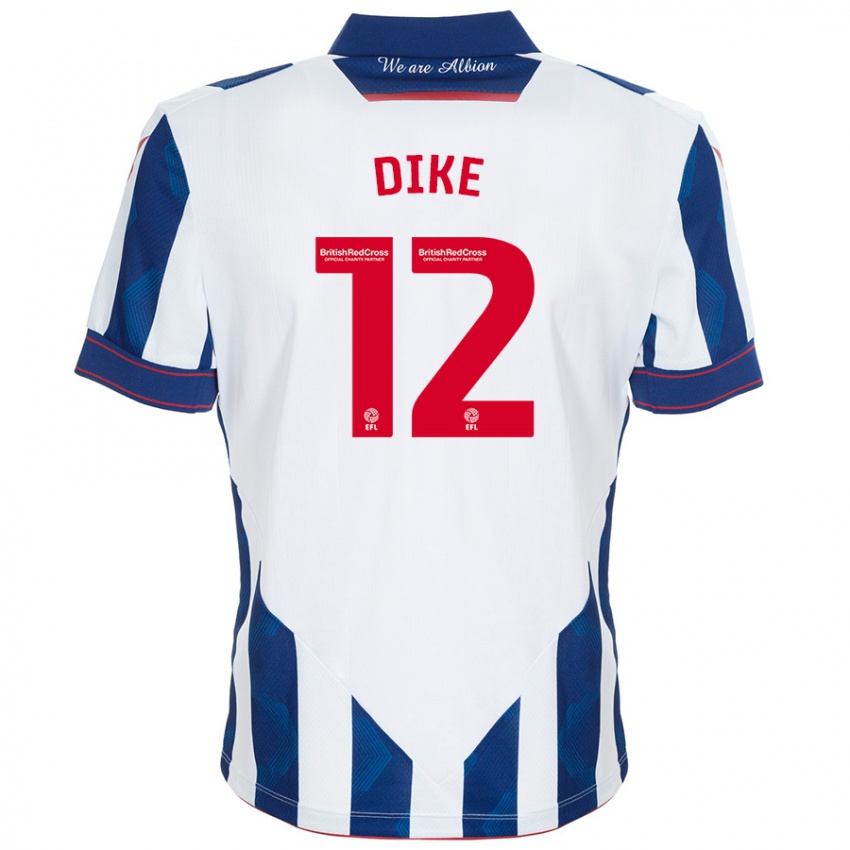 Kinder Daryl Dike #12 Weiß Dunkelblau Heimtrikot Trikot 2024/25 T-Shirt Schweiz